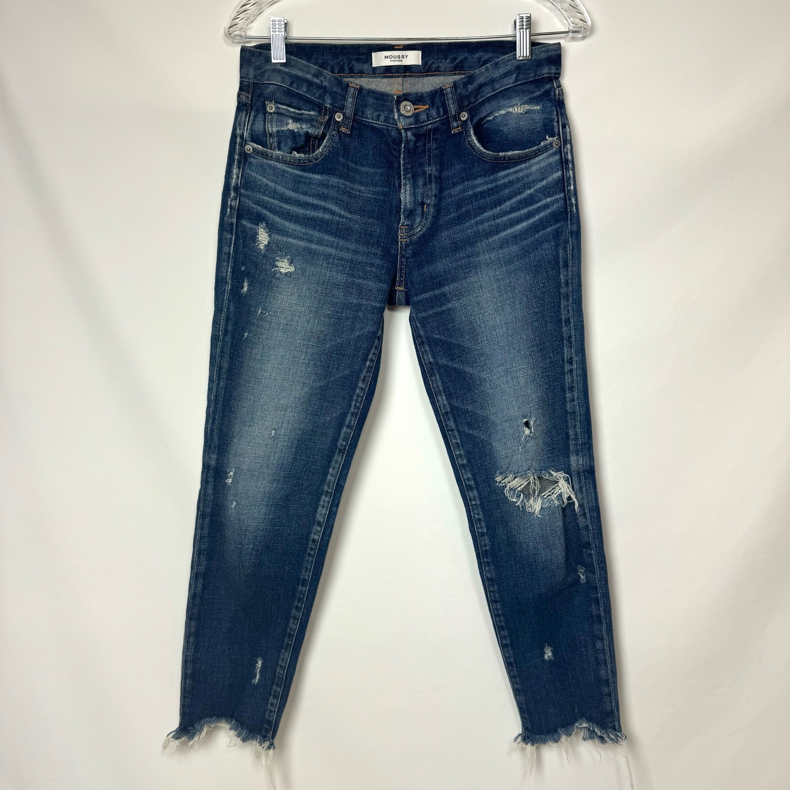 Moussy Vintage Howa Women Mid Rise Distressed Jeans Size 27