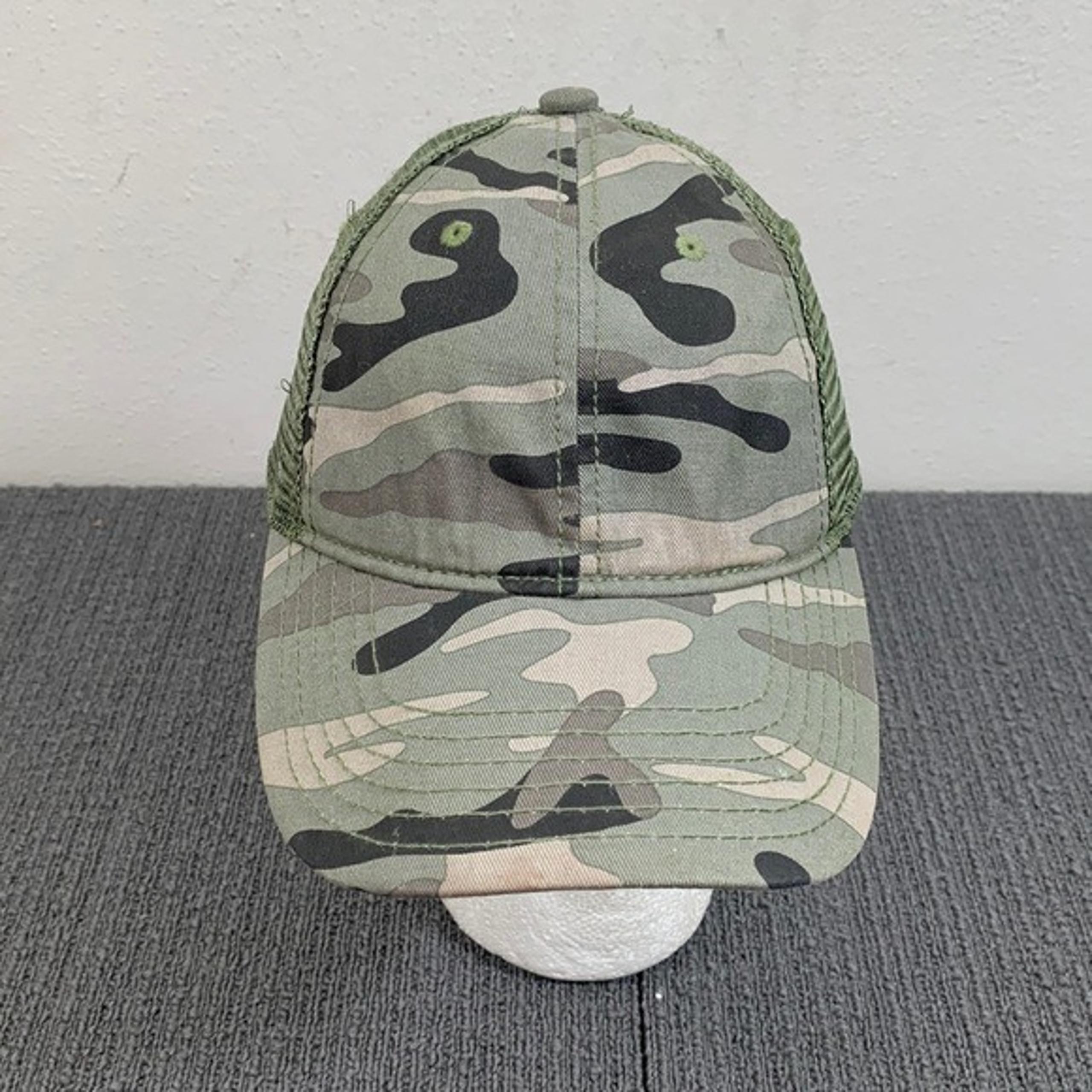 Target Trucker Hat Womens Adjustable Green Camo Mesh Back Snapback Cap