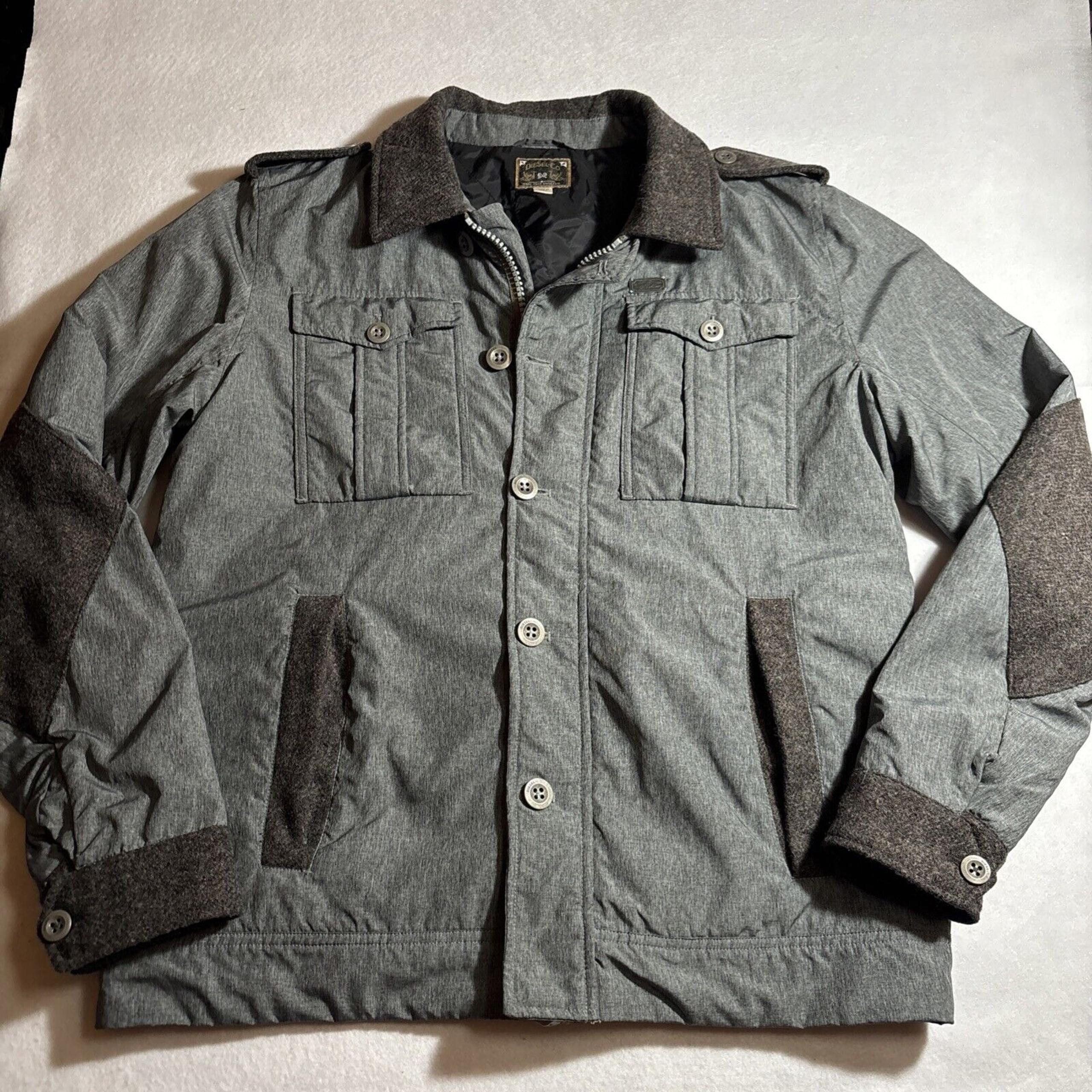 Diesel Jacket Mens XL Gray Jhupp Field Military Utility Elbow Patch Top