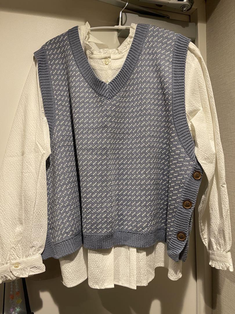 SM2 Samantha Mos2 Blouse and Vest Set, Brand New