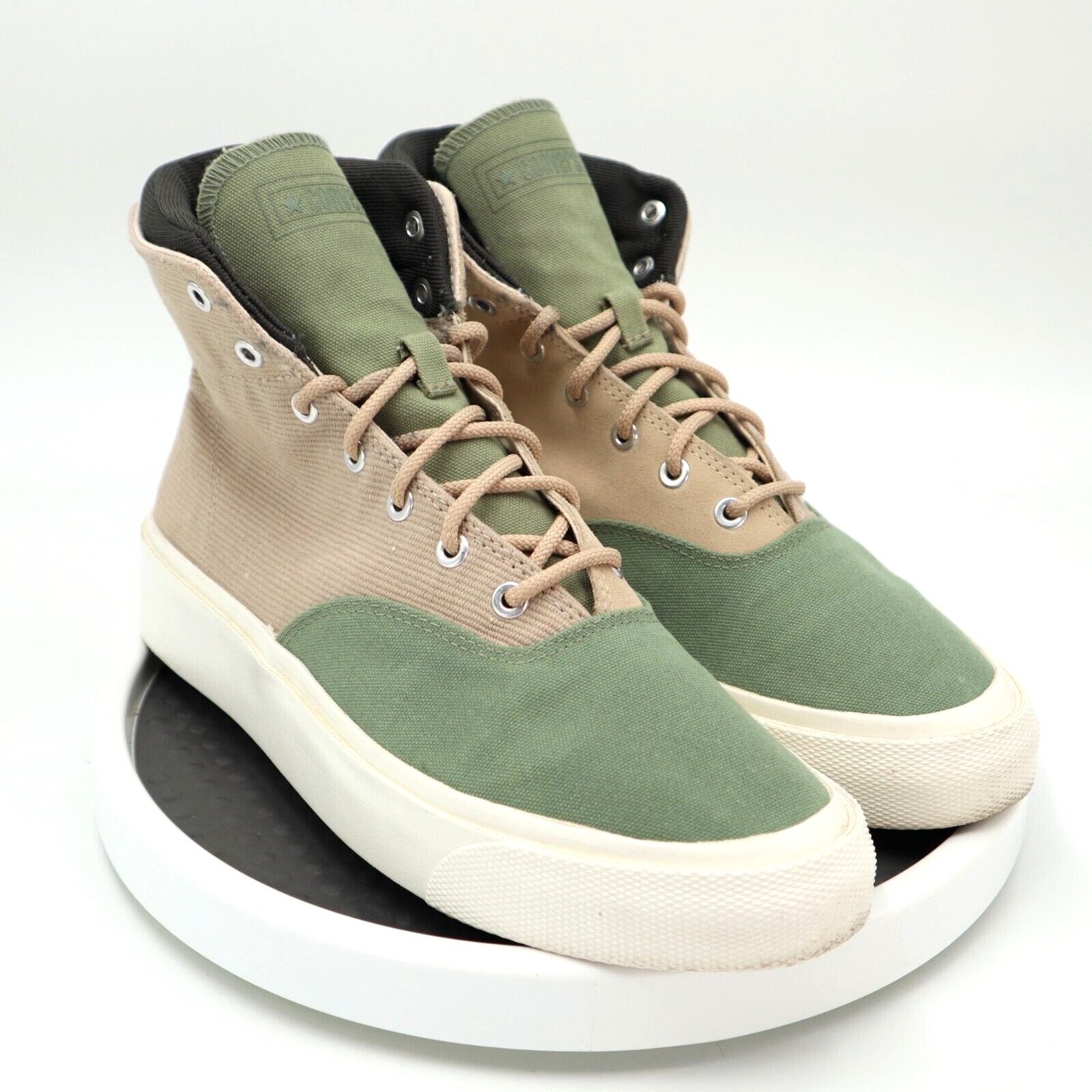 Converse Skid Grip Hi Safari Biscotti Oil Green Sneakers Womens 9.5 Shoes Mens 8
