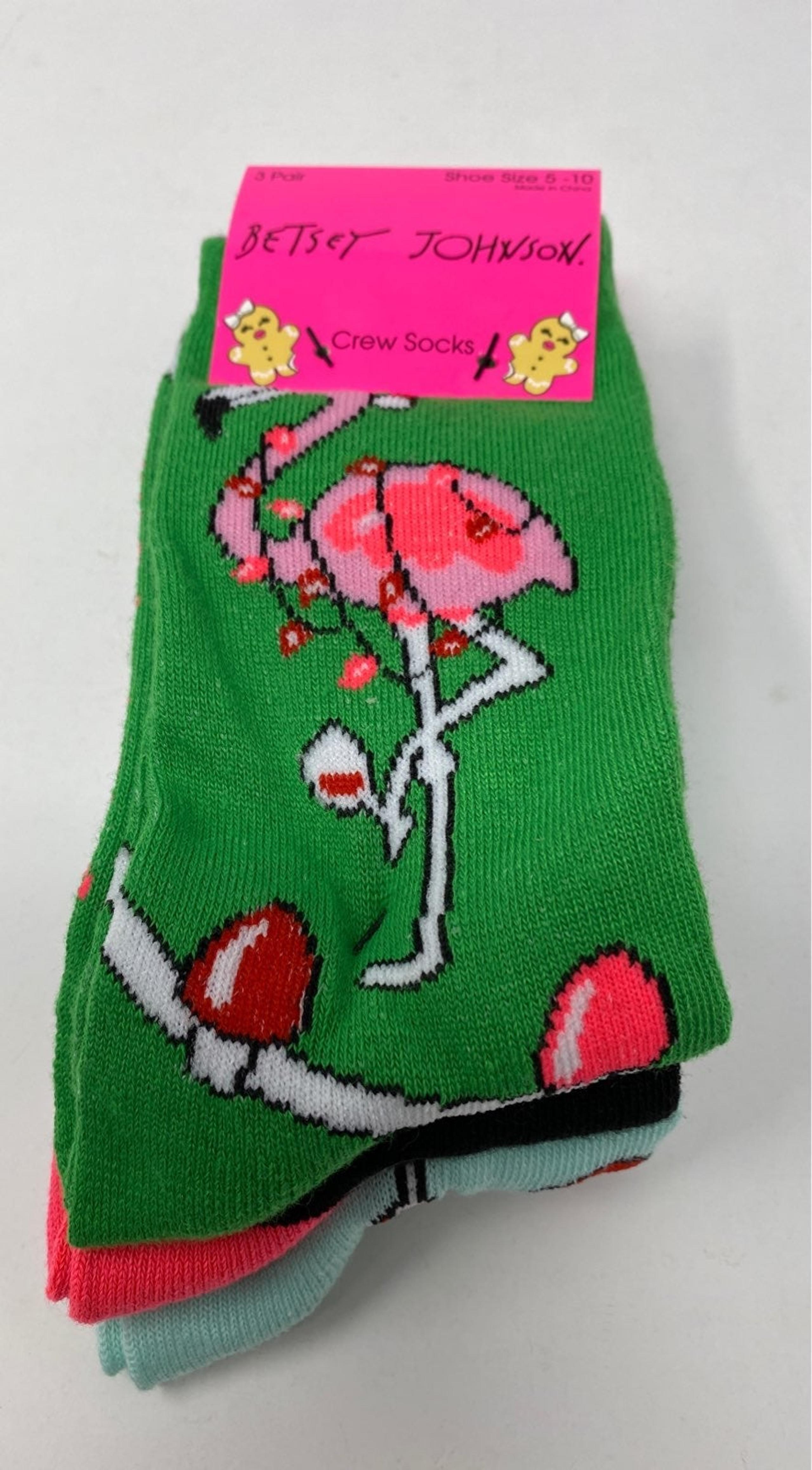 Betsey♥️Johnson.Christmas Crew Socks 3 Pair Shoe Size 5-10