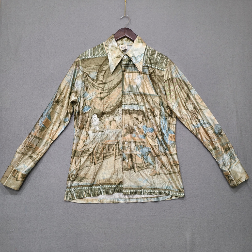 Vintage Kennington Mens Walt Disney Long Sleeve Button Up Shirt Size Large
