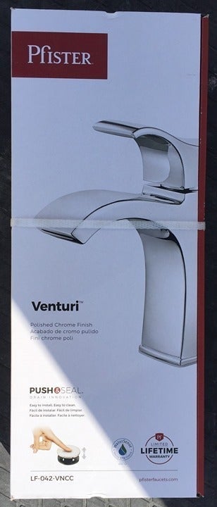 PFISTER Venturi Single Hole Polished Chrome Bathroom Faucet, #LF-042-VNCC