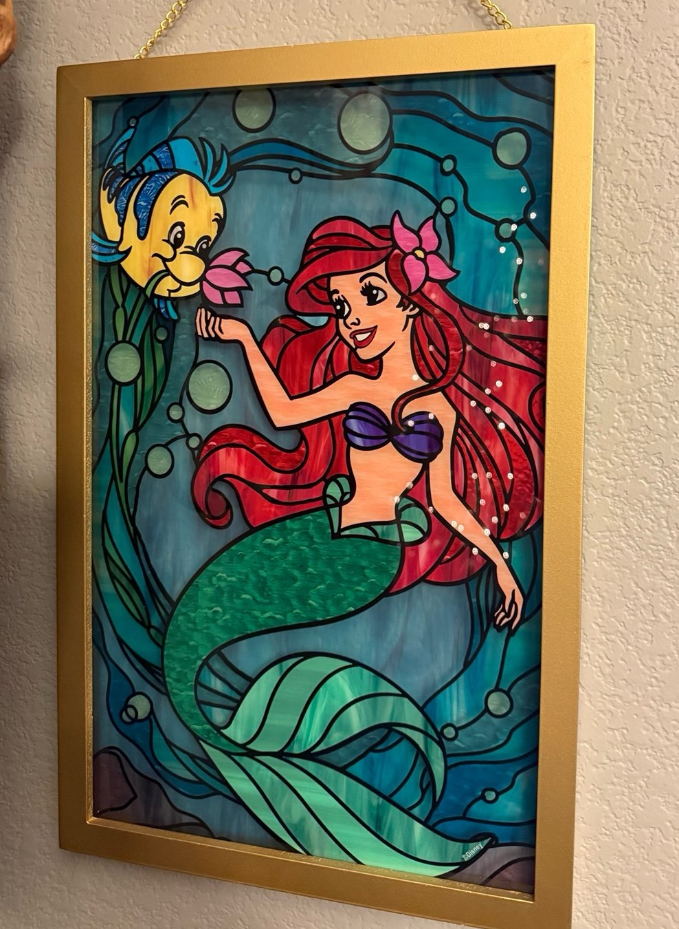 Little Mermaid Stained glass wall hanging