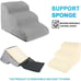 POOCH-LABS Gray Removable Dog Stairs 2/3 Steps Ramp