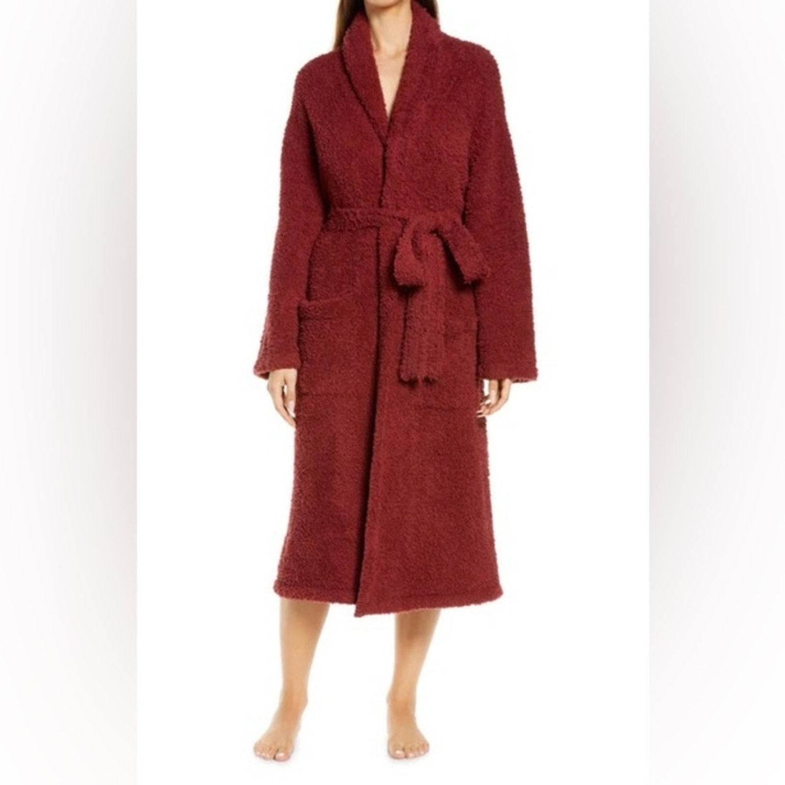 NWT Barefoot Dreams Garnett Red Cozy Chic Adult Unisex Robe Size 1