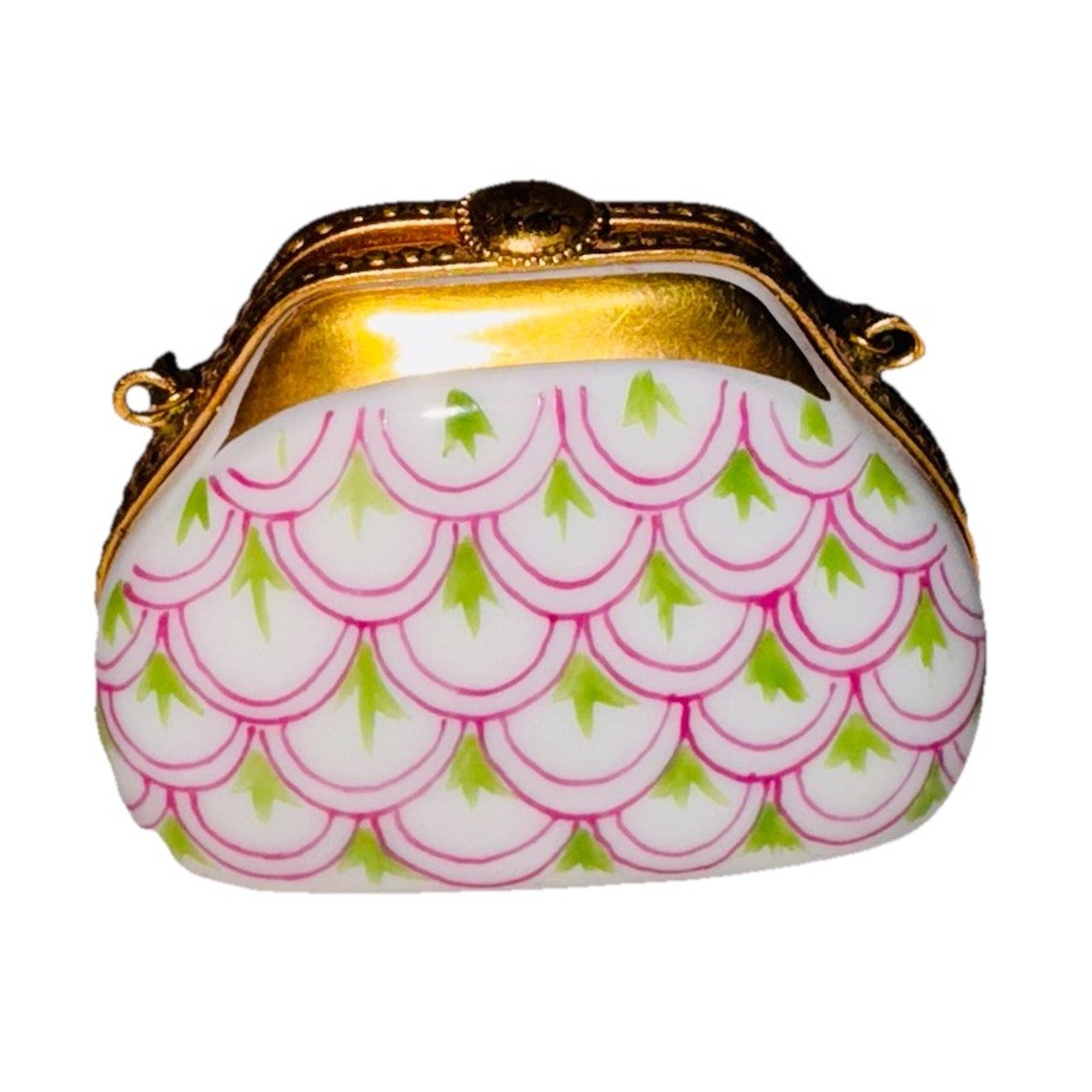 Limoges France Porcelain Trinket Box Handbag Purse
