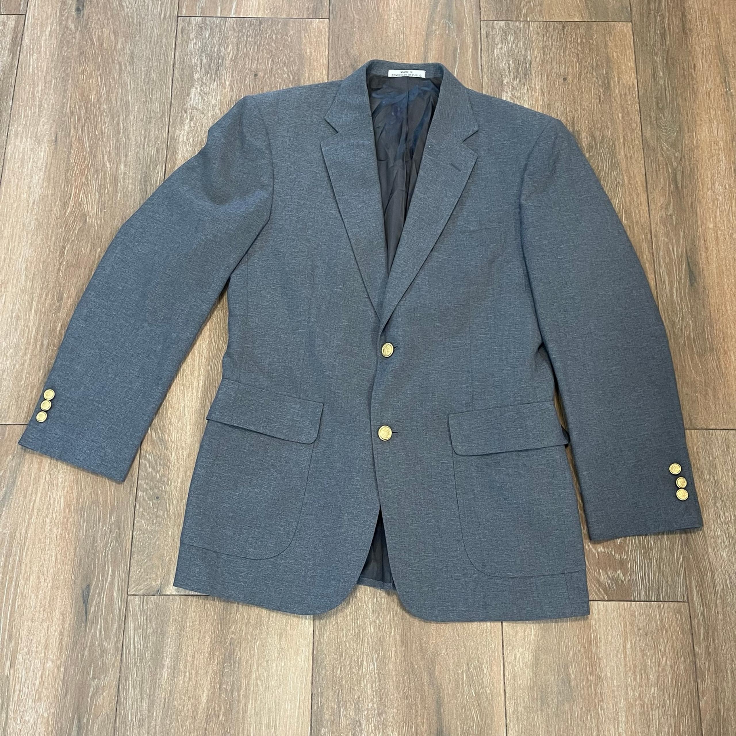 David Taylor Blazer 38R Navy Gold Buttons Mens Sport Coat