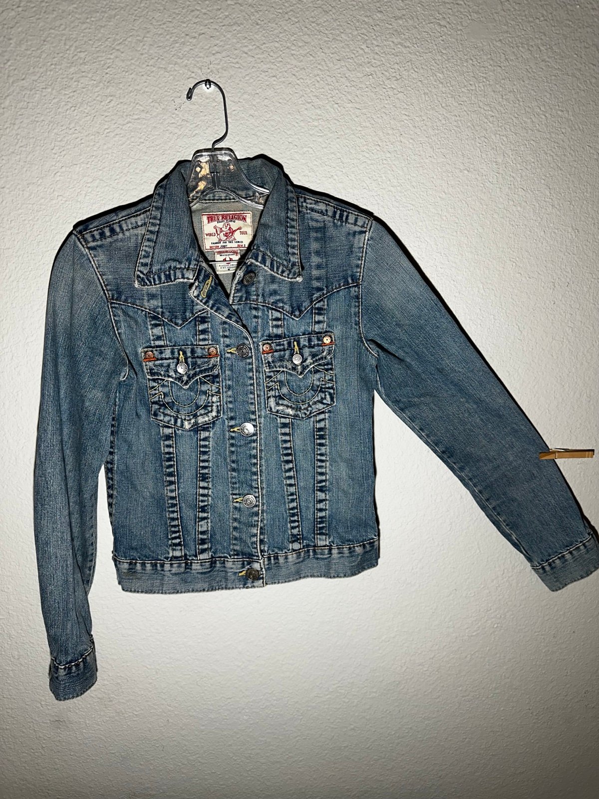 True Religion Women’s Fitted Denim Jean Jacket Small Medium Wash Emily