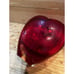 Vintage Red Heart Art Glass Heavy Vase