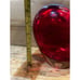 Vintage Red Heart Art Glass Heavy Vase