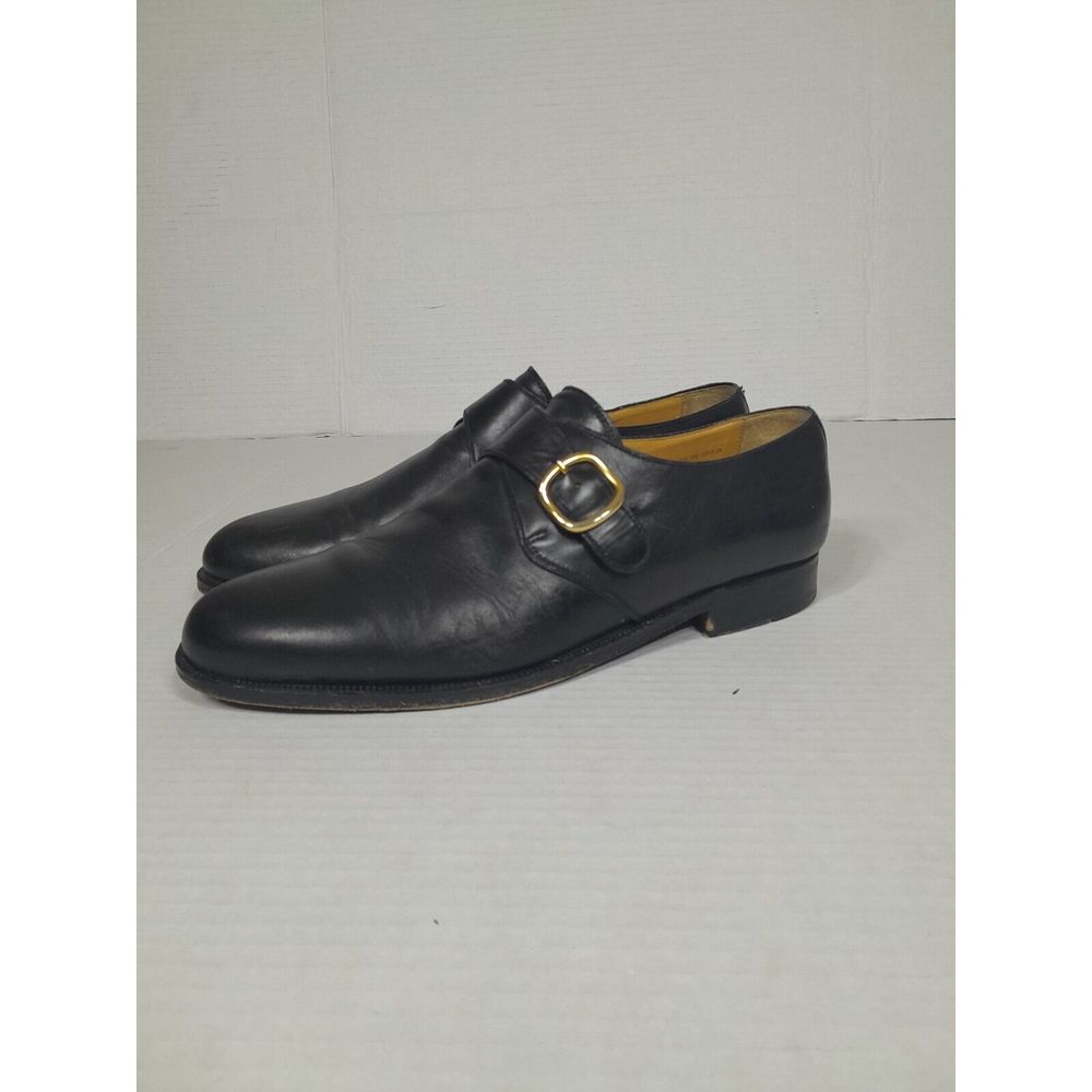 Vintage Magnanni Marco Monkstrap Dress Shoes Men's Sz 9 Black Gold