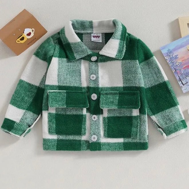Baby Green Plaid Flannel Jacket | 24 Months | NEW