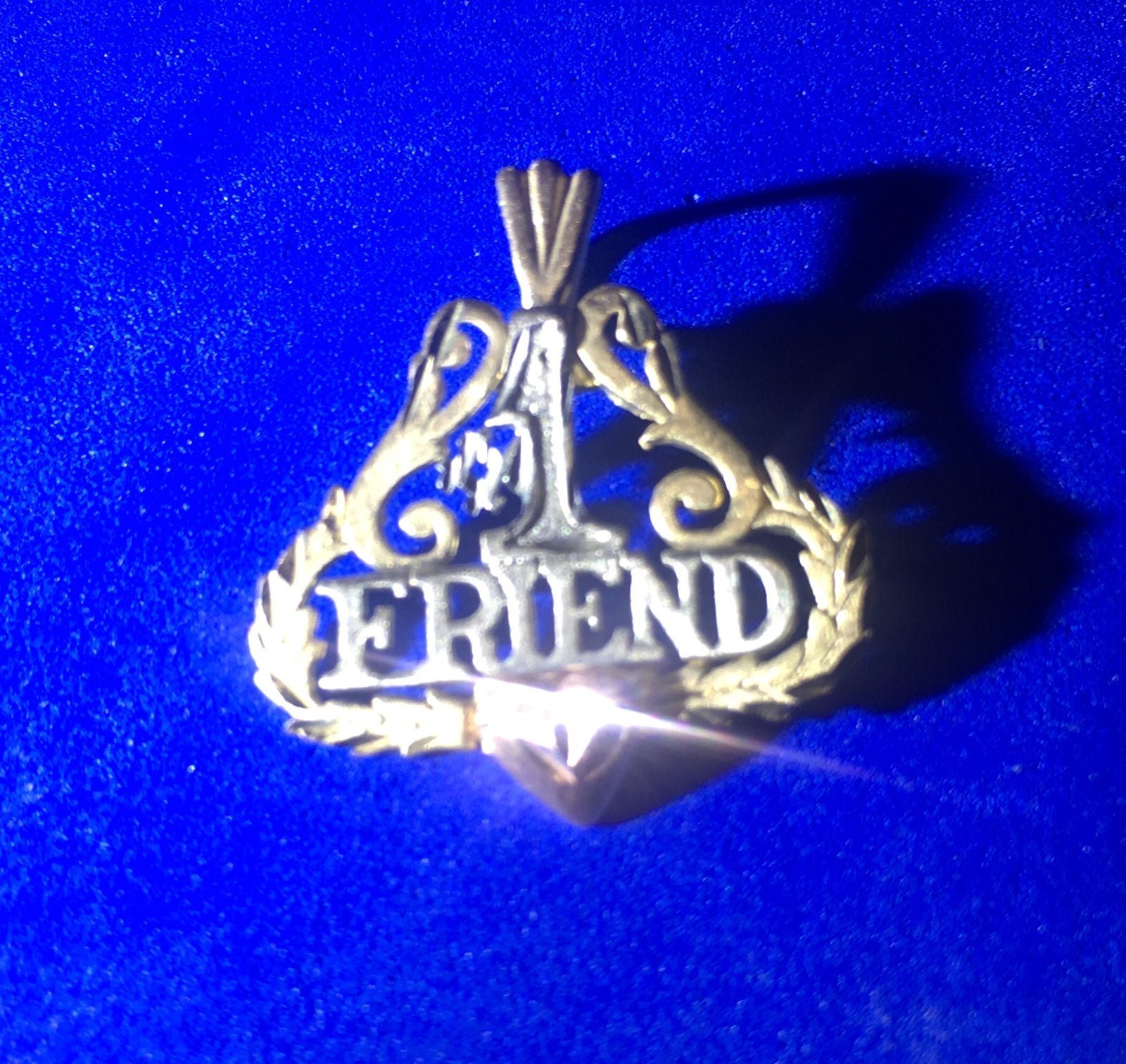 Vintage 14K Gold Charm #1 FRIEND