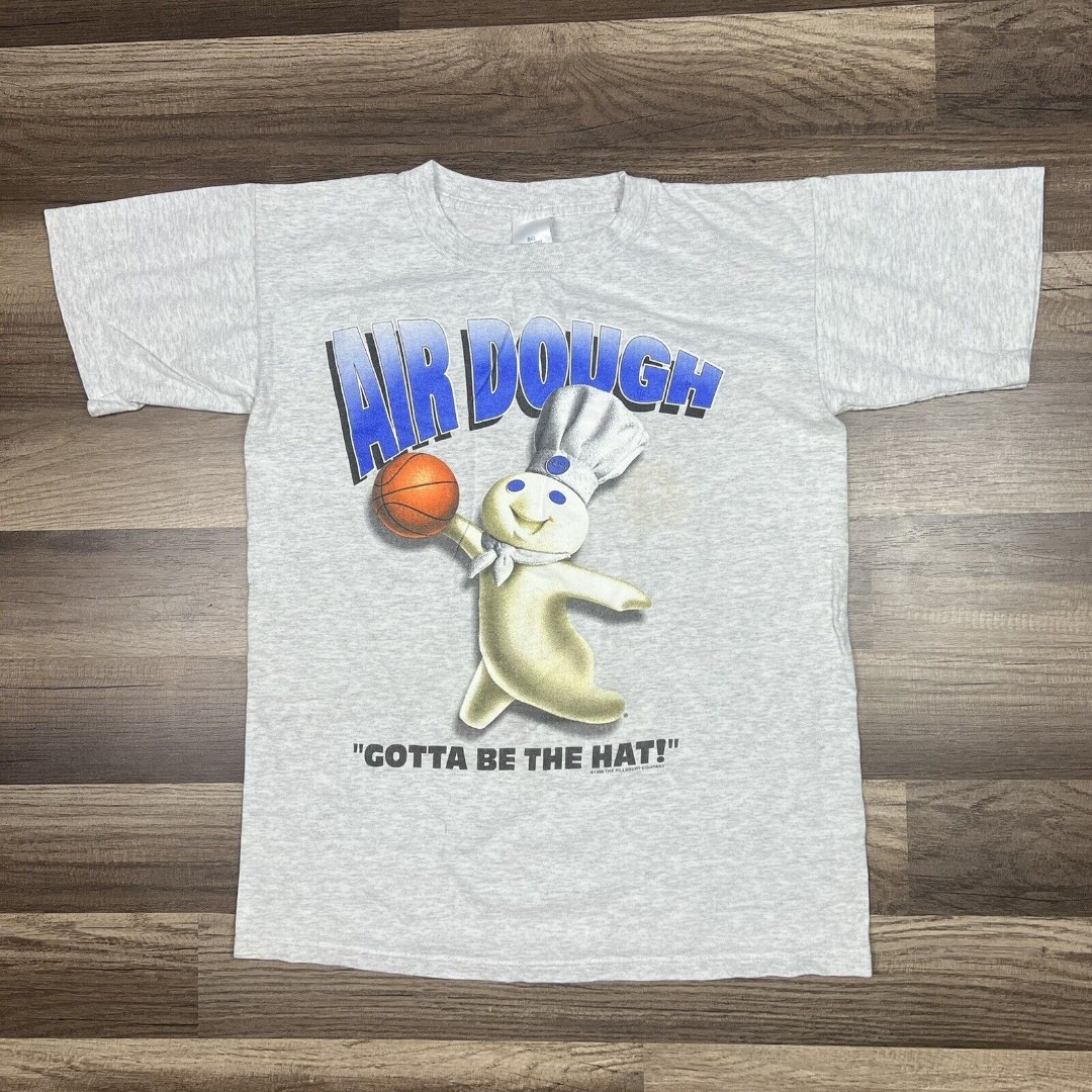 Vintage Air Dough Boy Basketball Distressed Gray Shirt YOUTH Sz Large Men’s XS