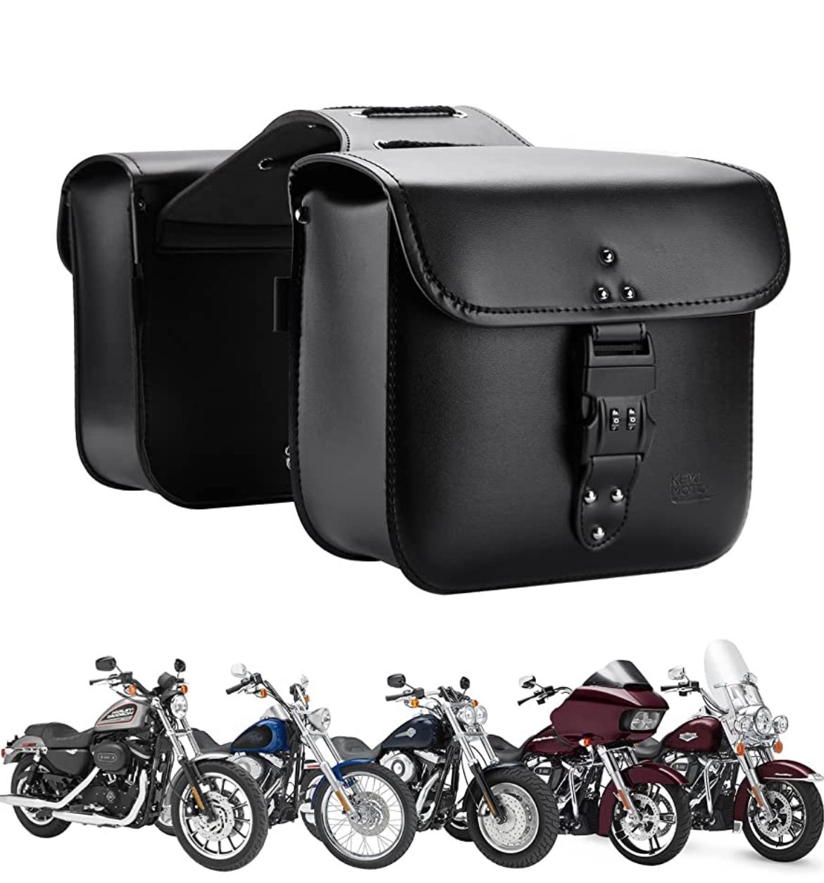 Motorcycle Saddlebags Throw Over Saddle bags with lock Small Size Panniers 14L S