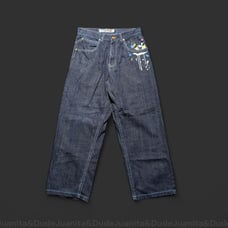 Southpole Y2K Paint Splatter Embroidered Baggy Jeans Size 30x28