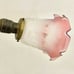 Vintage Brass Dual Gooseneck Desk Table Lamp Double Socket Floral Pink Glass