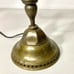 Vintage Brass Dual Gooseneck Desk Table Lamp Double Socket Floral Pink Glass