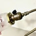 Vintage Brass Dual Gooseneck Desk Table Lamp Double Socket Floral Pink Glass