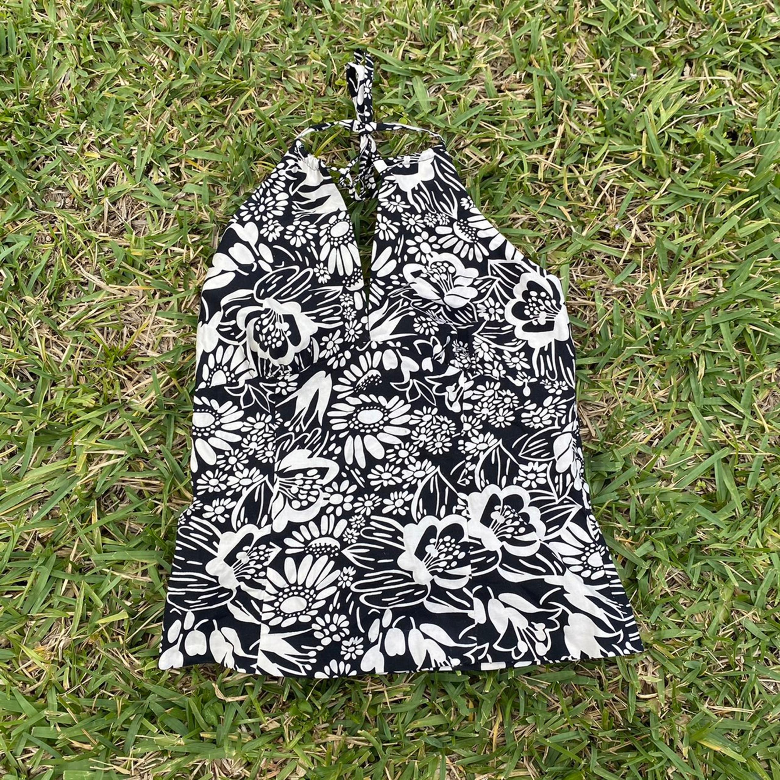 Vintage INC black and white halter top
