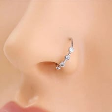 Cubic Zircon Decor Nose / ear cuff ring