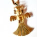 Vintage Castlecliff Larry VRBA Large Mayan Pendant Necklace W/Chain Gold Tone