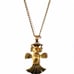 Vintage Castlecliff Larry VRBA Large Mayan Pendant Necklace W/Chain Gold Tone