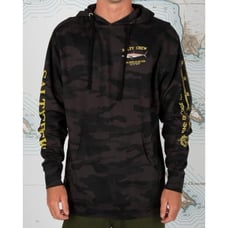 Salty Crew Bruce Pullover Black Camo Men's Hooded Sweatshirt Size Small