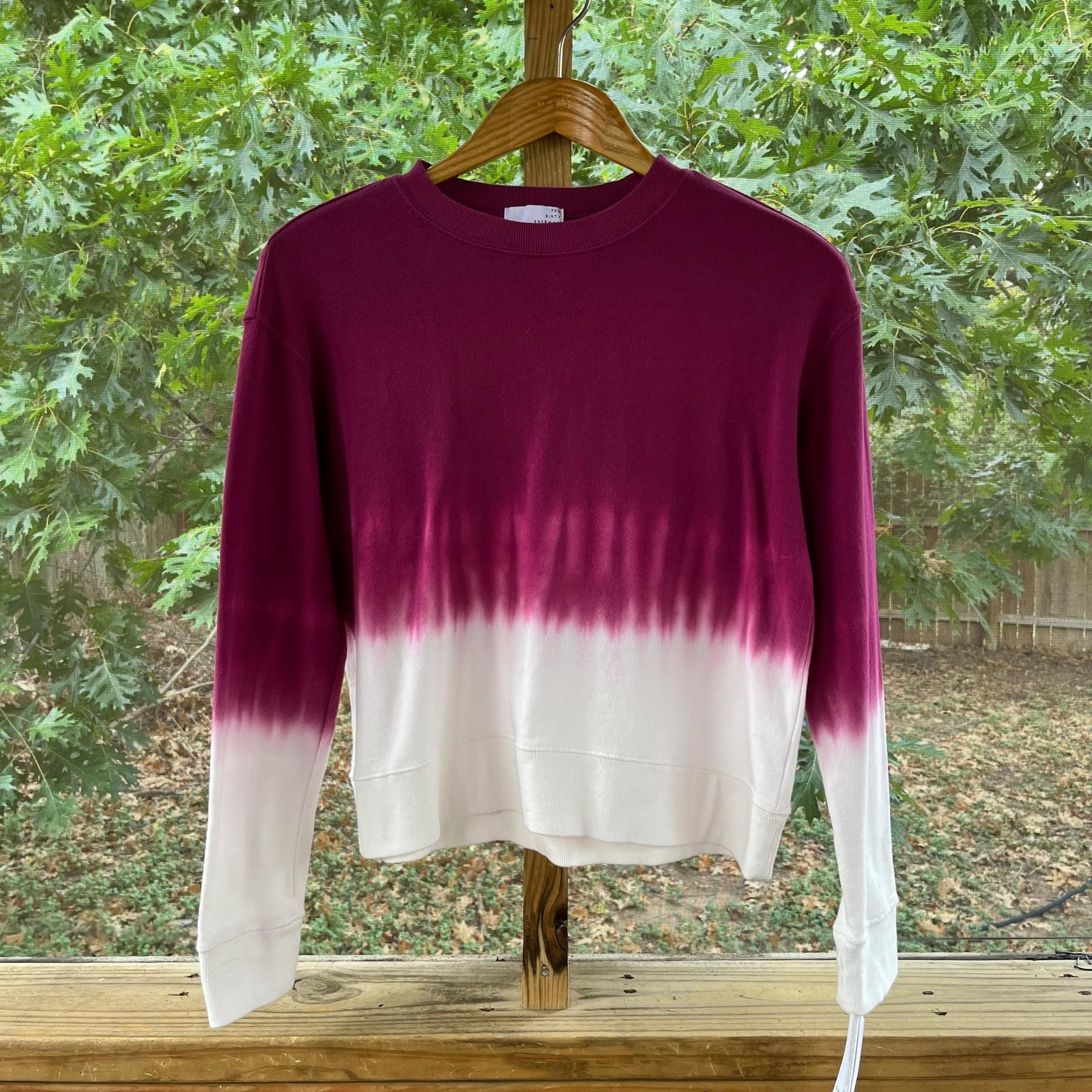 Ten Sixty Sherman Women's Cropped Sweatshirt Red Pomegranate Dip Dye Sz S. NEW.
