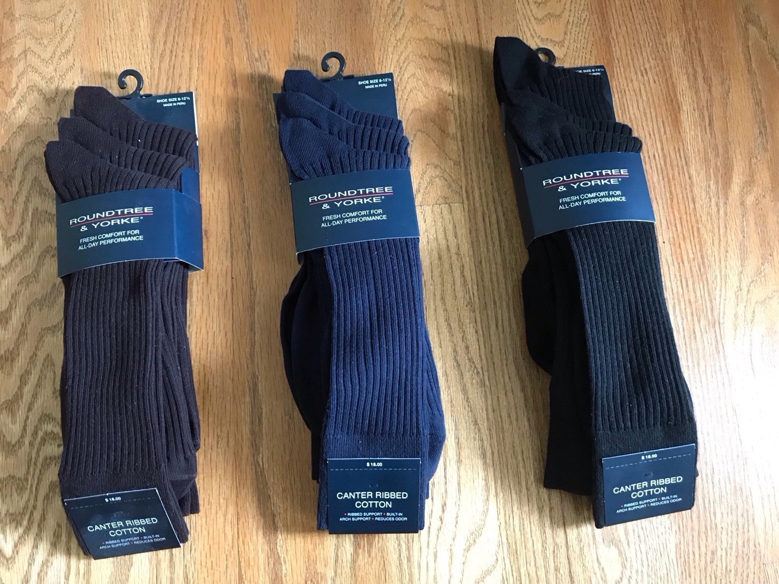 Three 3 Pack Men’s Roundtree & Yorke Dress Socks - Size 6 - 12 1/2 - NWT