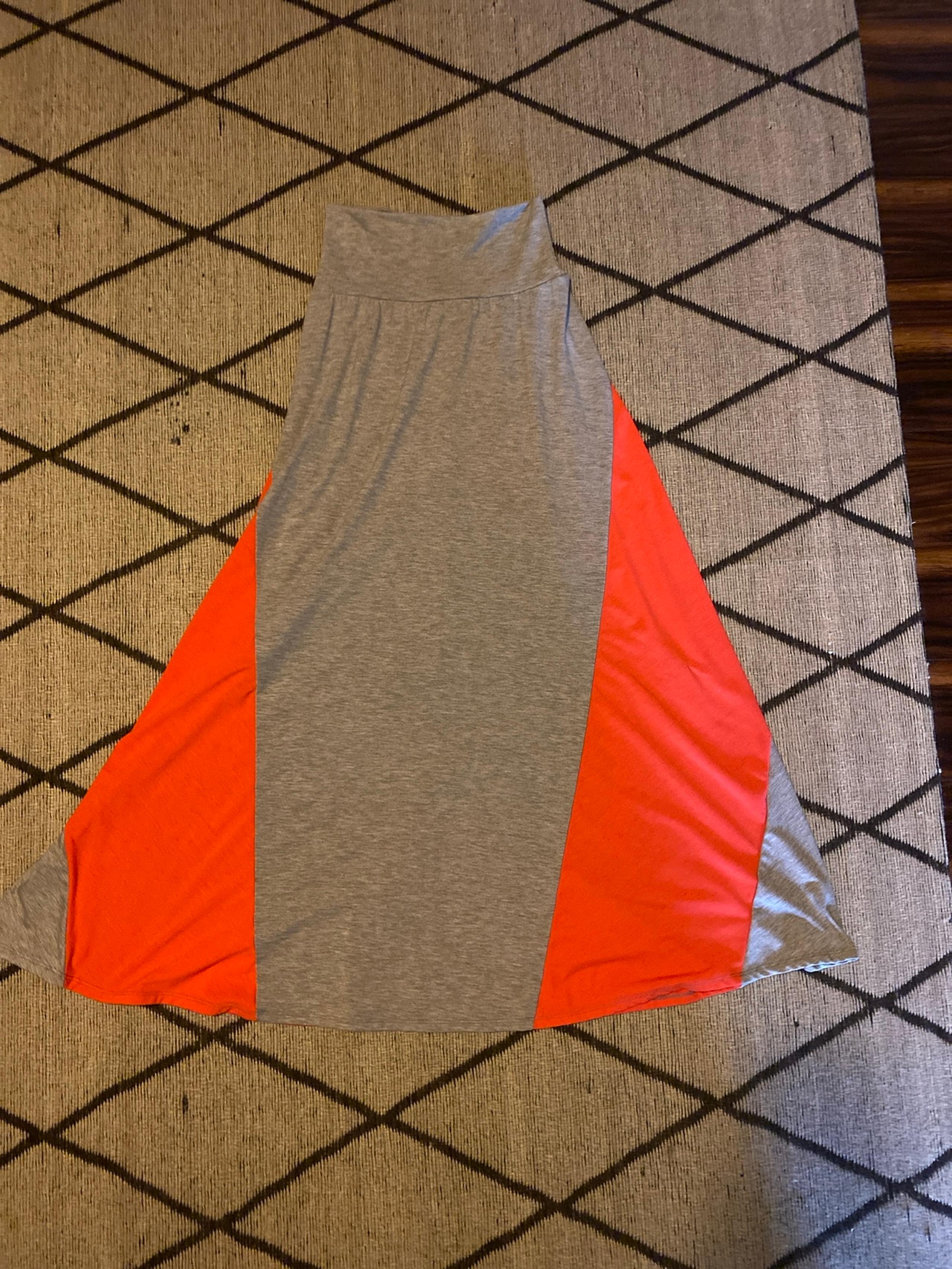 New Joe B Maxi Skirt Orange and Gray
