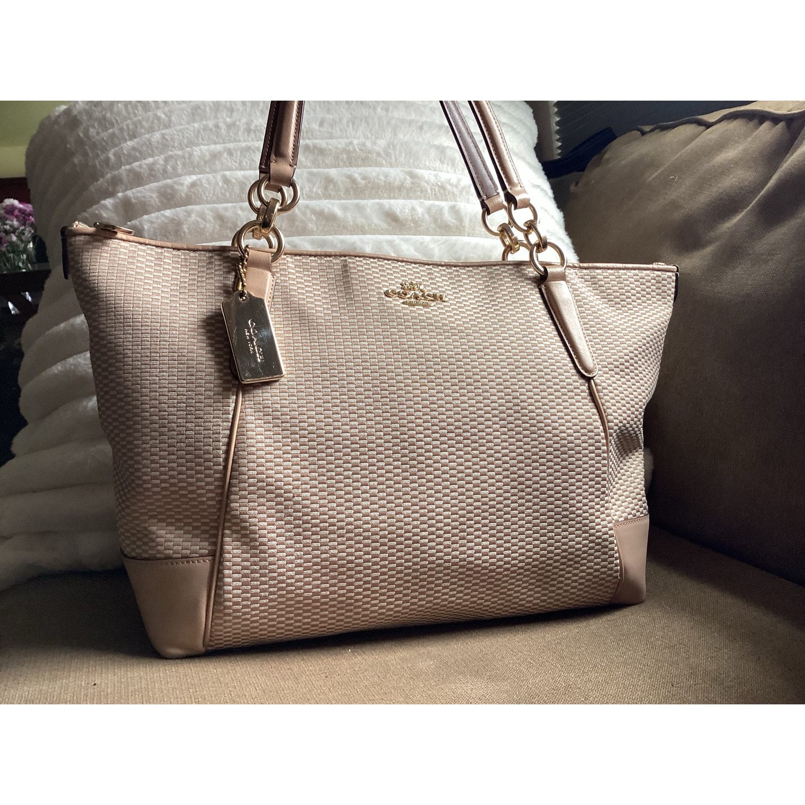 Coach Ava Tote in Legacy Print Beechwood EUC RARE