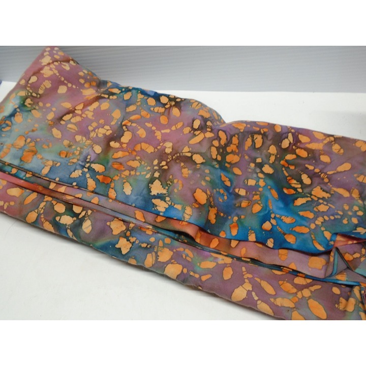 Batik Cotton Fabric Quilt Quality 3 YDS Long 45 inches Wide Colorful Blue Orange
