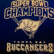 Superbowl Champs etched lighted mirror