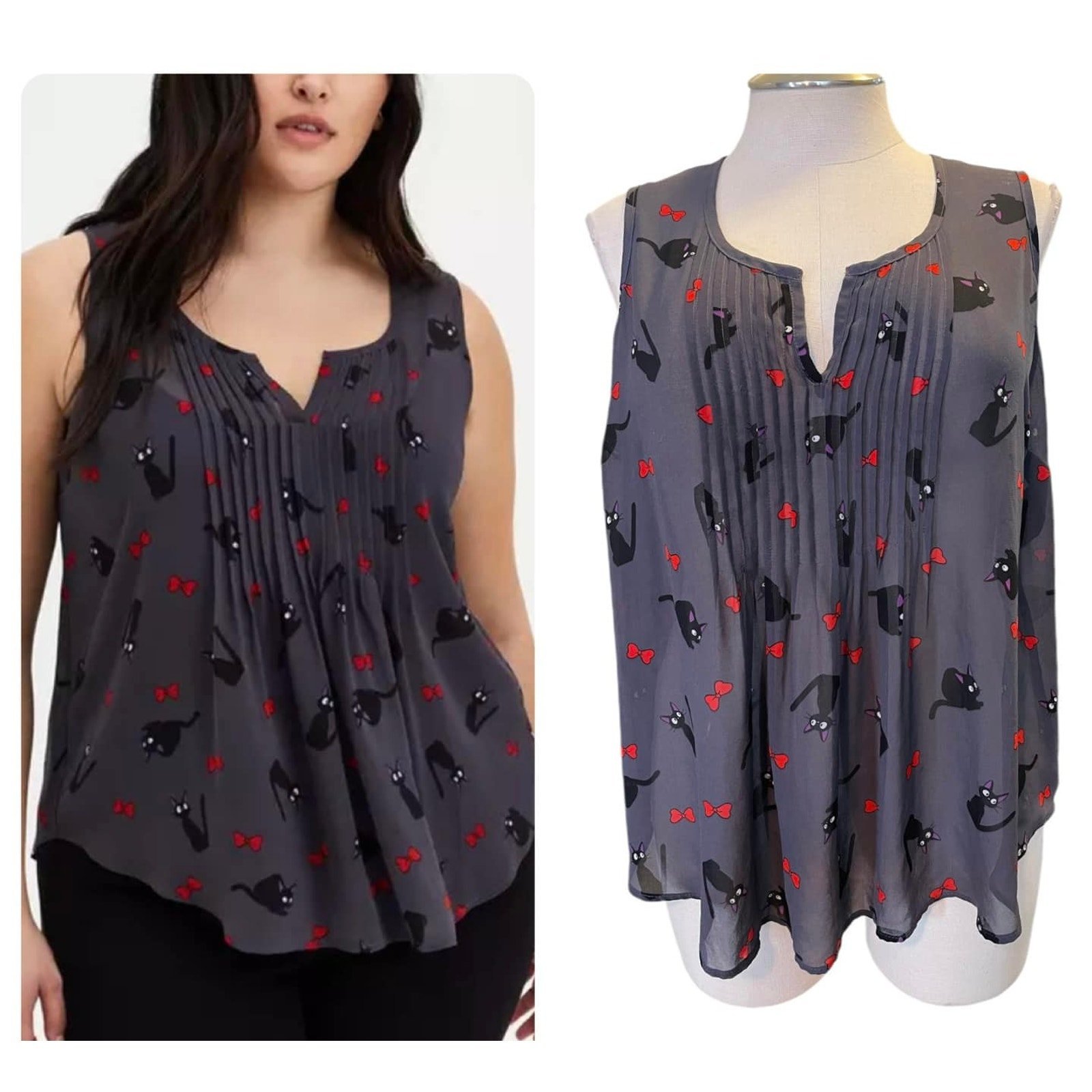 Torrid 2 (2X 18/20) Studio Ghibli Kikis Delivery Service Jiji Chiffon Tank Top