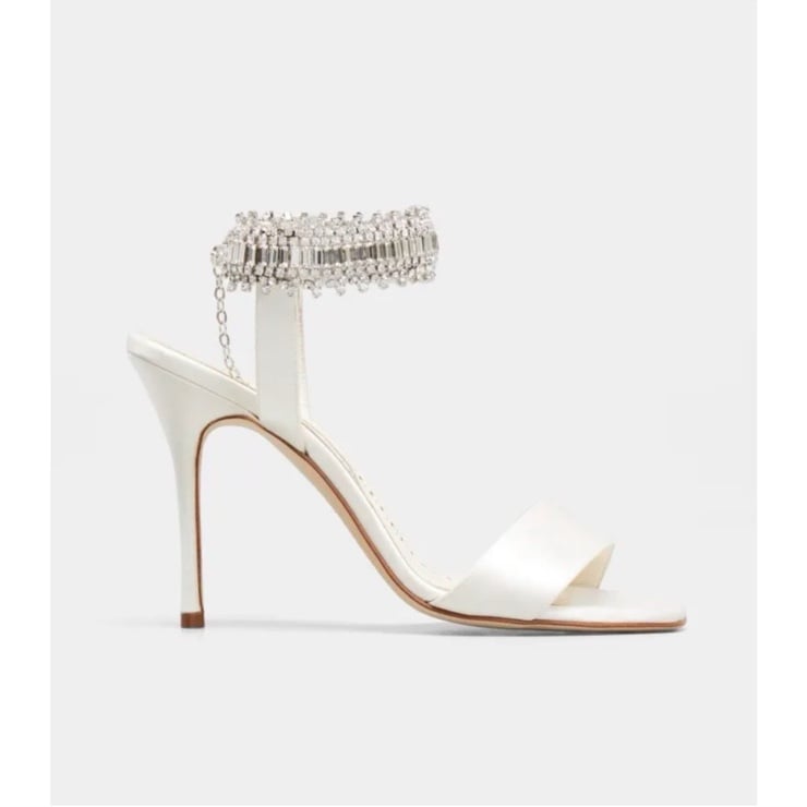 Manolo Blahnik Parinasan 105mm Embellished Ankle-Strap Sandals