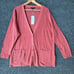 Eileen Fisher Linen Boyfriend Cardigan Sweater Italian Yarn Knit Coral Pink 2X
