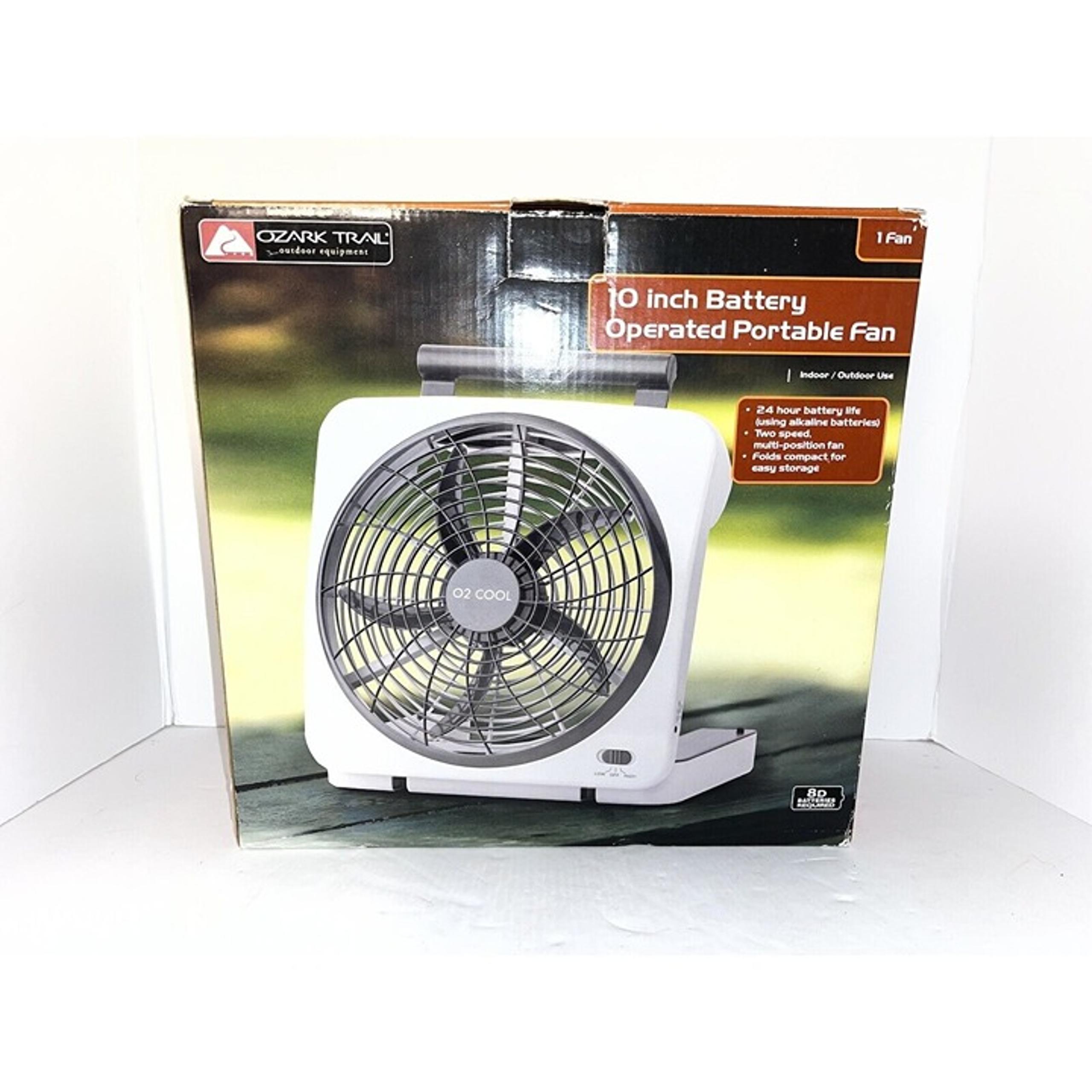 Ozark Trail Portable Fan Cool Camping Indoors Outdoors Battery Operated 10 Inch