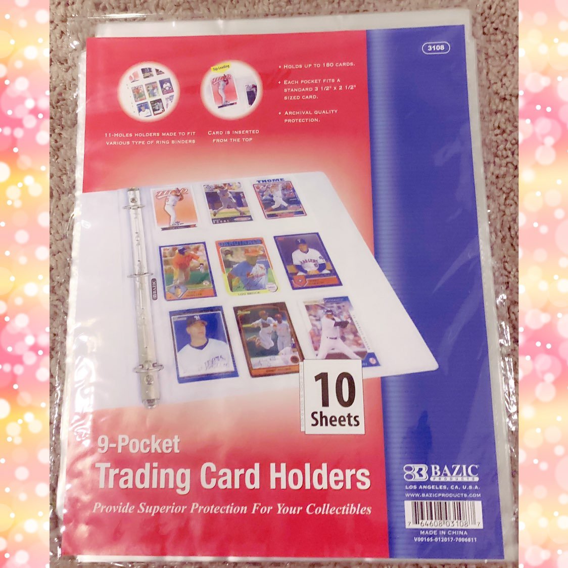 TRADING CARD HOLDERS 9 POCKETS RINGED
