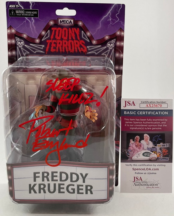 Robert Englund Signed Freddy Krueger NECA Toony Terror Figure JSA COA
