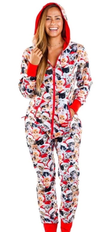 Tipsy elves MEOWY CATMUS fleece JUMPSUIT NWT