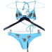 Beach Riot Caribbean Queen String Bikini Top Bottoms Blue Gold Size XS Small