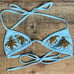 Beach Riot Caribbean Queen String Bikini Top Bottoms Blue Gold Size XS Small