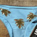 Beach Riot Caribbean Queen String Bikini Top Bottoms Blue Gold Size XS Small