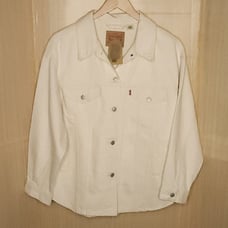 Levi's Womens New White Oversized Denim Trucker Jacket Large