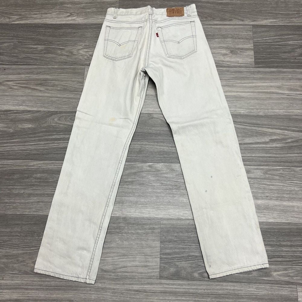 Vintage 80s Levi's 501 XX Jean 27x30 White Buttonfly Faded Denim Western Pants