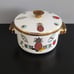 Rare MCM Georges Briard Enameled Pot with Lid w Pineapple Ambrosia Print