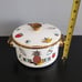 Rare MCM Georges Briard Enameled Pot with Lid w Pineapple Ambrosia Print